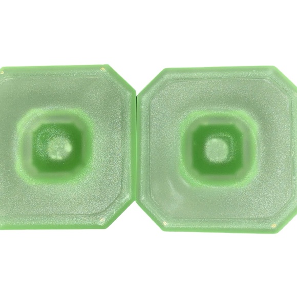 2 Vintage Tiffin Art Deco Green Uranium Candlestick Holders Set - Picture 5 of 5